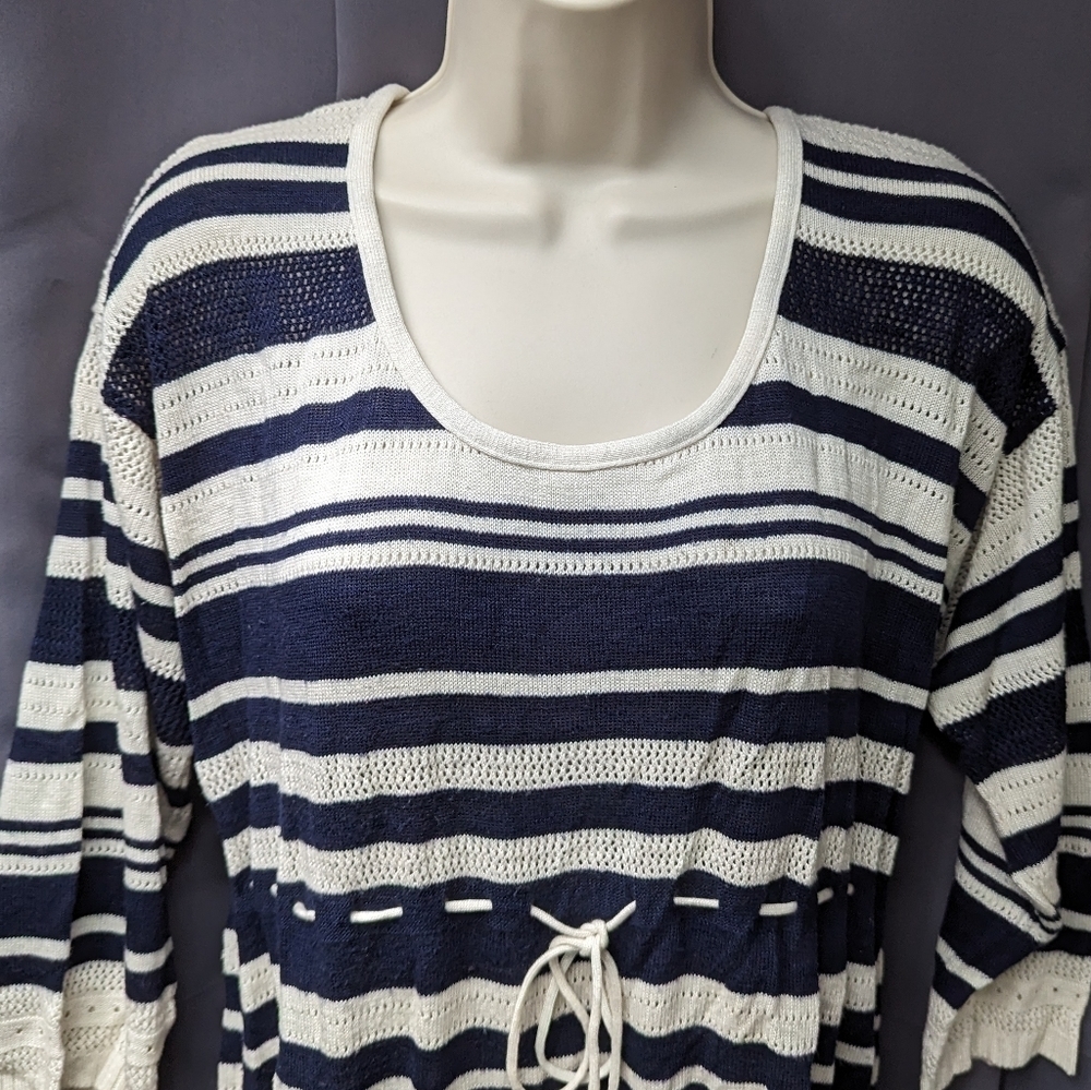 Motherhood Maternity Striped Babydoll Sweater Sz L - Picture 3 of 13